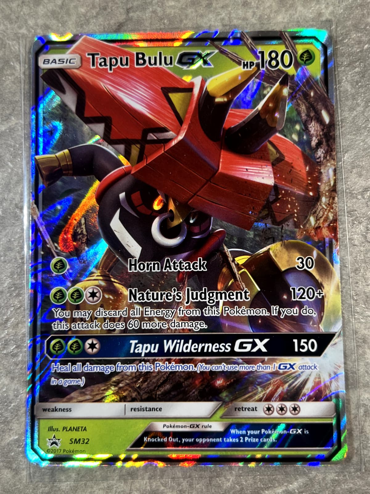Tapu Bulu GX Pokemon TCG Sun & Moon Black Star Promo SM32 Sm Holo Moderate Play