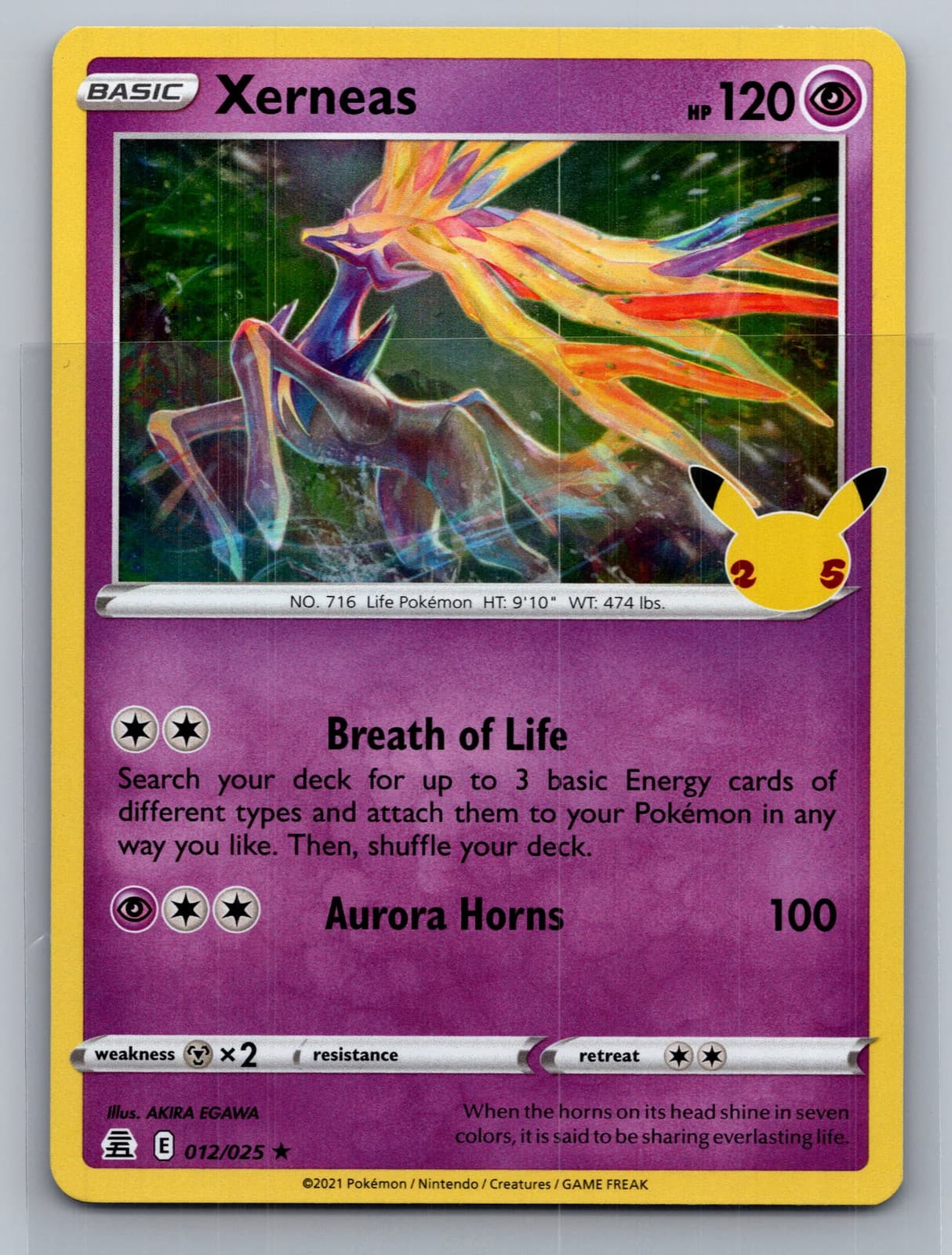 Xerneas 12/25 Celebrations Holo Rare Pokemon TCG NM