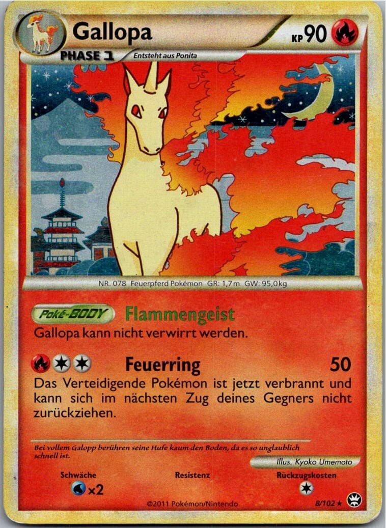 Pokémon Gallopa 8/102 Holo - Triumph - Deutsch 2011
