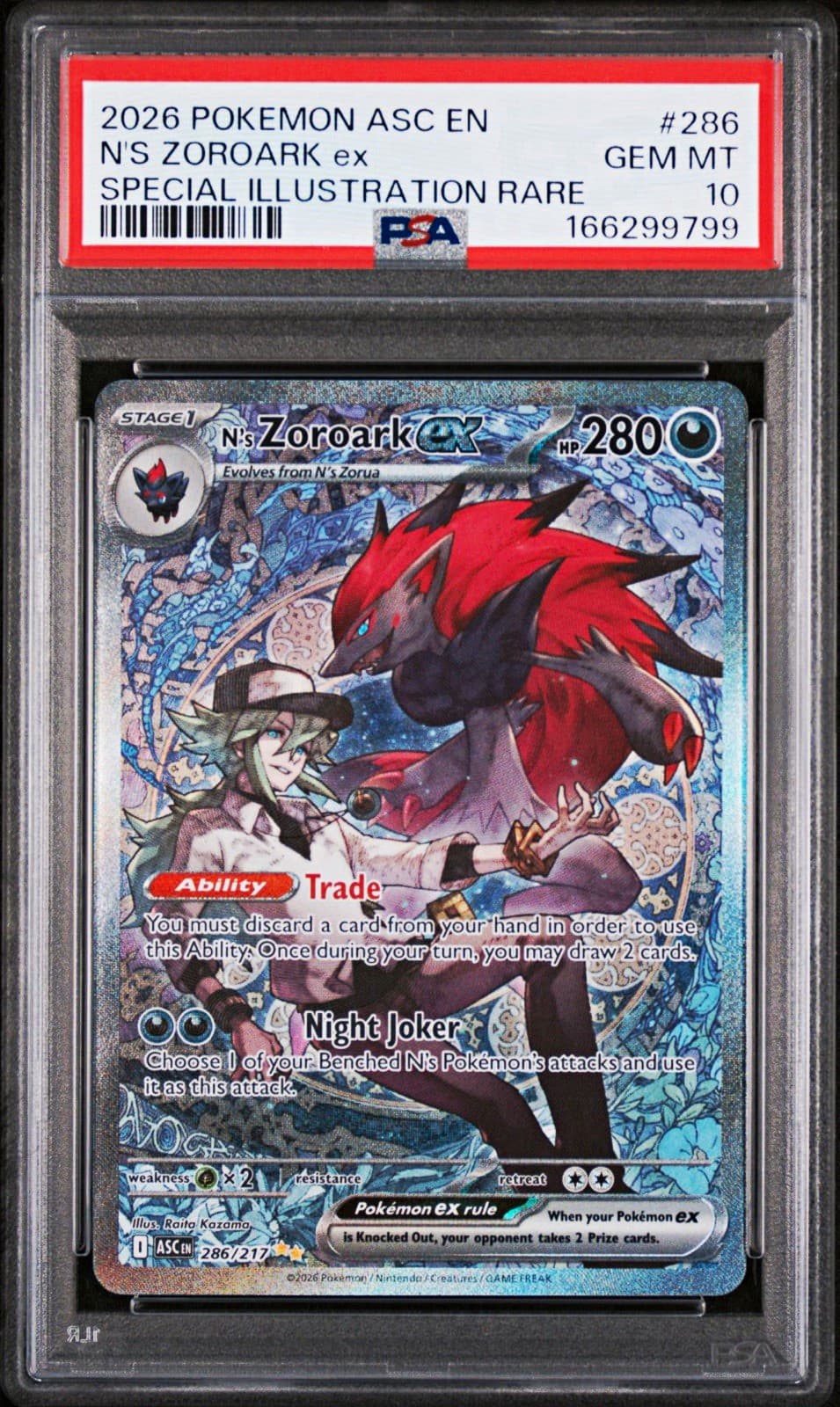N's Zoroark ex 286/217 Me: Ascended Heroes SIR EN PSA 10