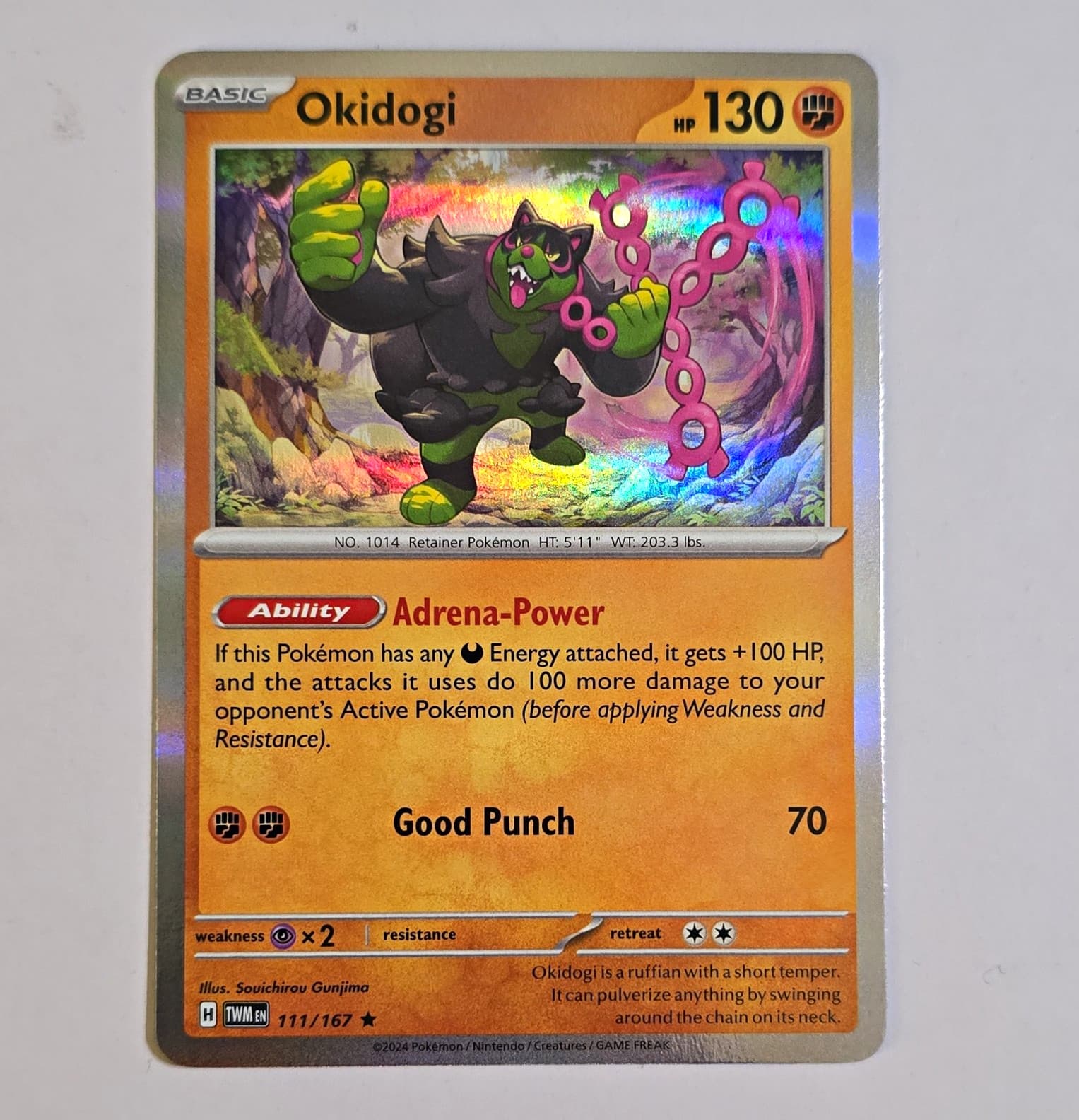 Pokémon TCG Okidogi 111/167 Sv06 Twilight Masquerade Holo Rare EN