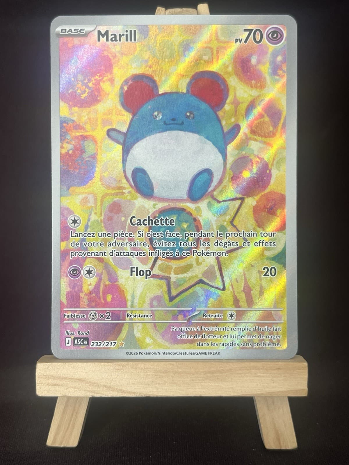 Carte Pokémon Marill AR 232/217 Héros Transcendants ME2.5 FR Neuf
