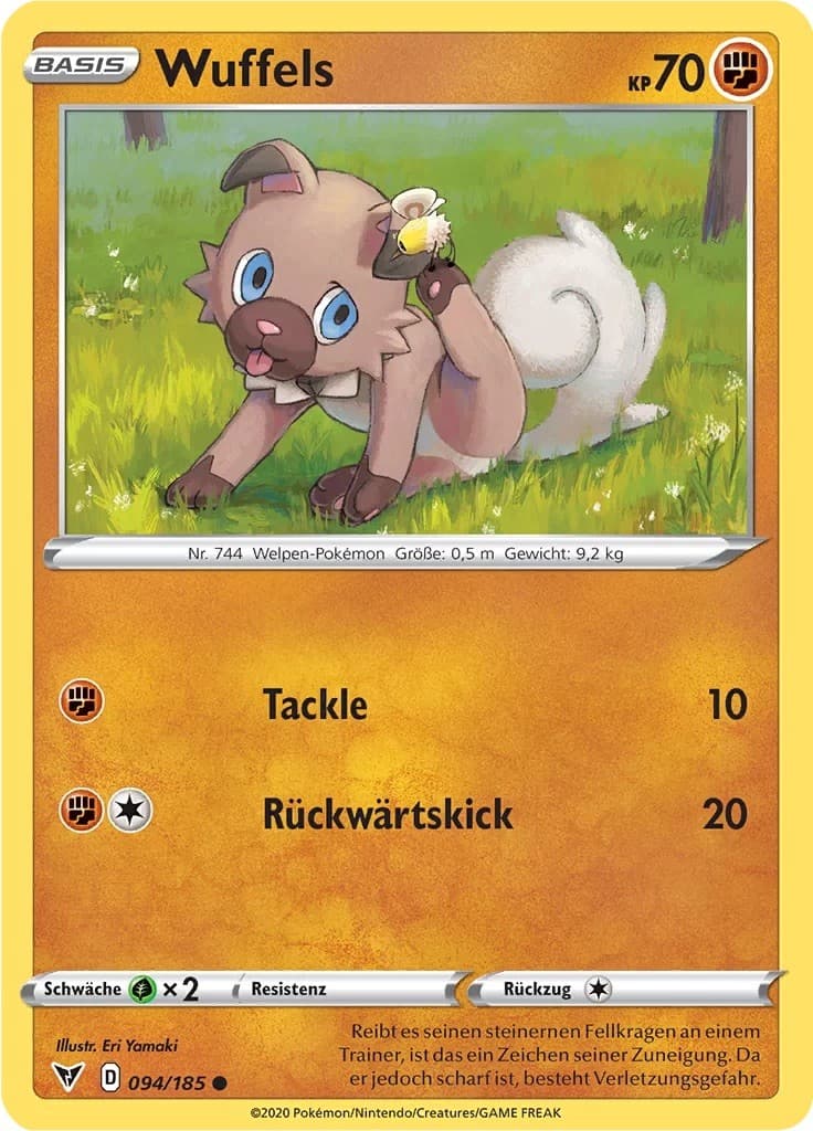 94/185 Wuffels - Farbenschock 2020 NON HOLO Pokémon Karte Deutsch