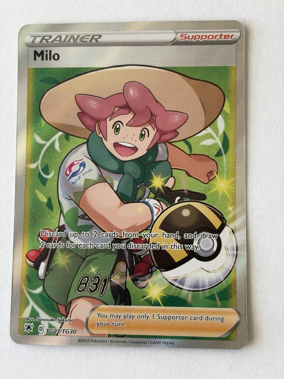 Milo TG27/TG30 Ultra Rare Astral Radiance Trainer Gallery Pokemon Holo NM