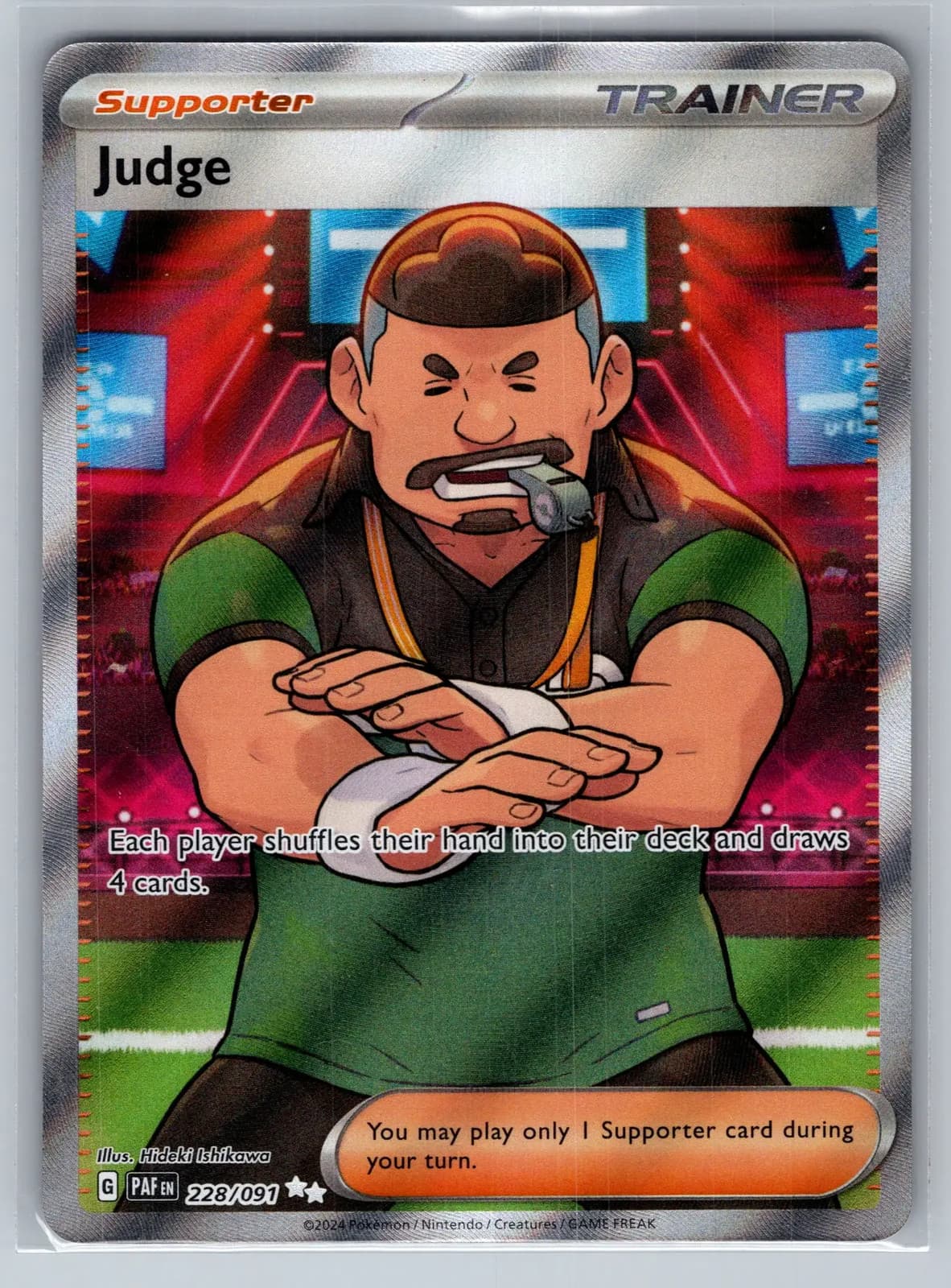 Judge 228/91 Paldean Fates Full Art Ultra Rare Trainer Pokemon TCG NM