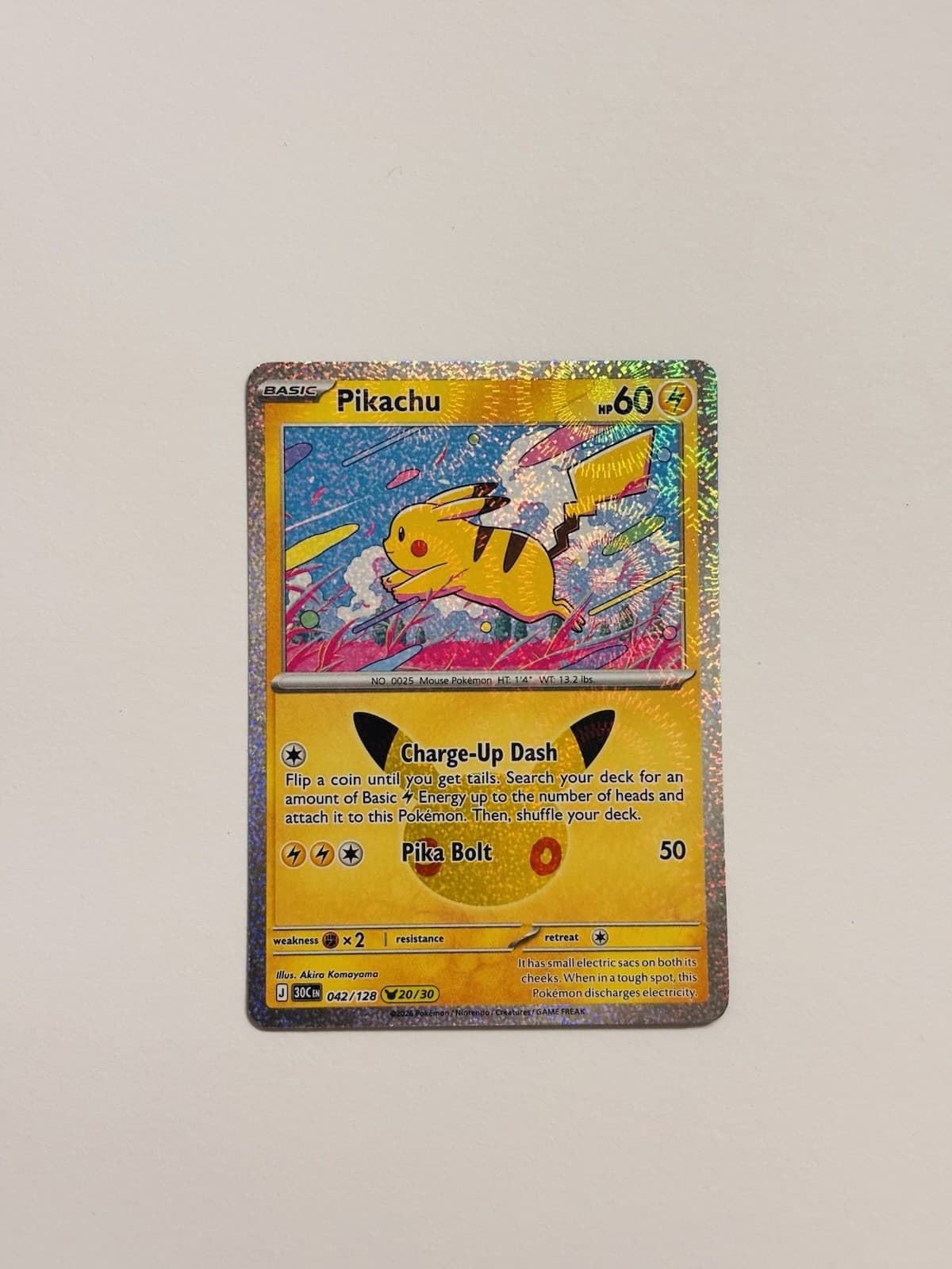 Pikachu 42/128 (20/30) Pokemon TCG 30th Anniversary Celebration Near Mint