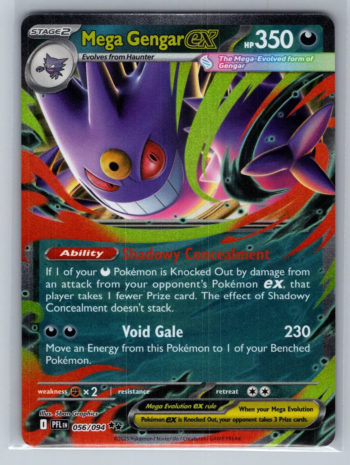 Mega Gengar ex 56/94 Phantasmal Flames Double Rare Pokemon TCG NM