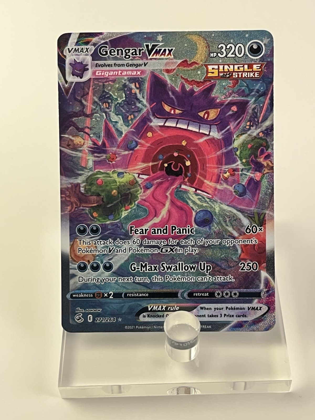 Gengar VMAX Alternate Art Secret 271/264 Swsh08: Fusion Strike Pokemon TCG