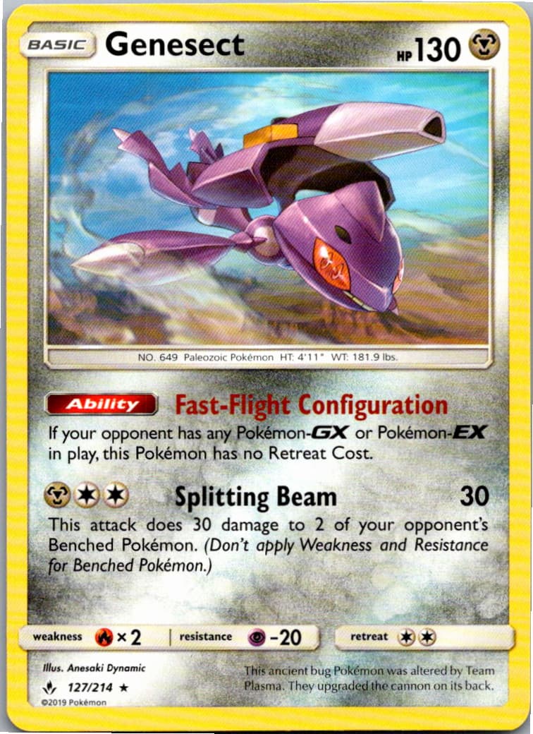 Genesect Rare SM - Unbroken Bonds 127/214 NM