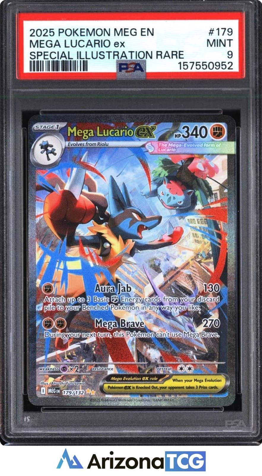Pokemon 2025 Mega Lucario ex 179/132 SIR Mega Evolution PSA 9
