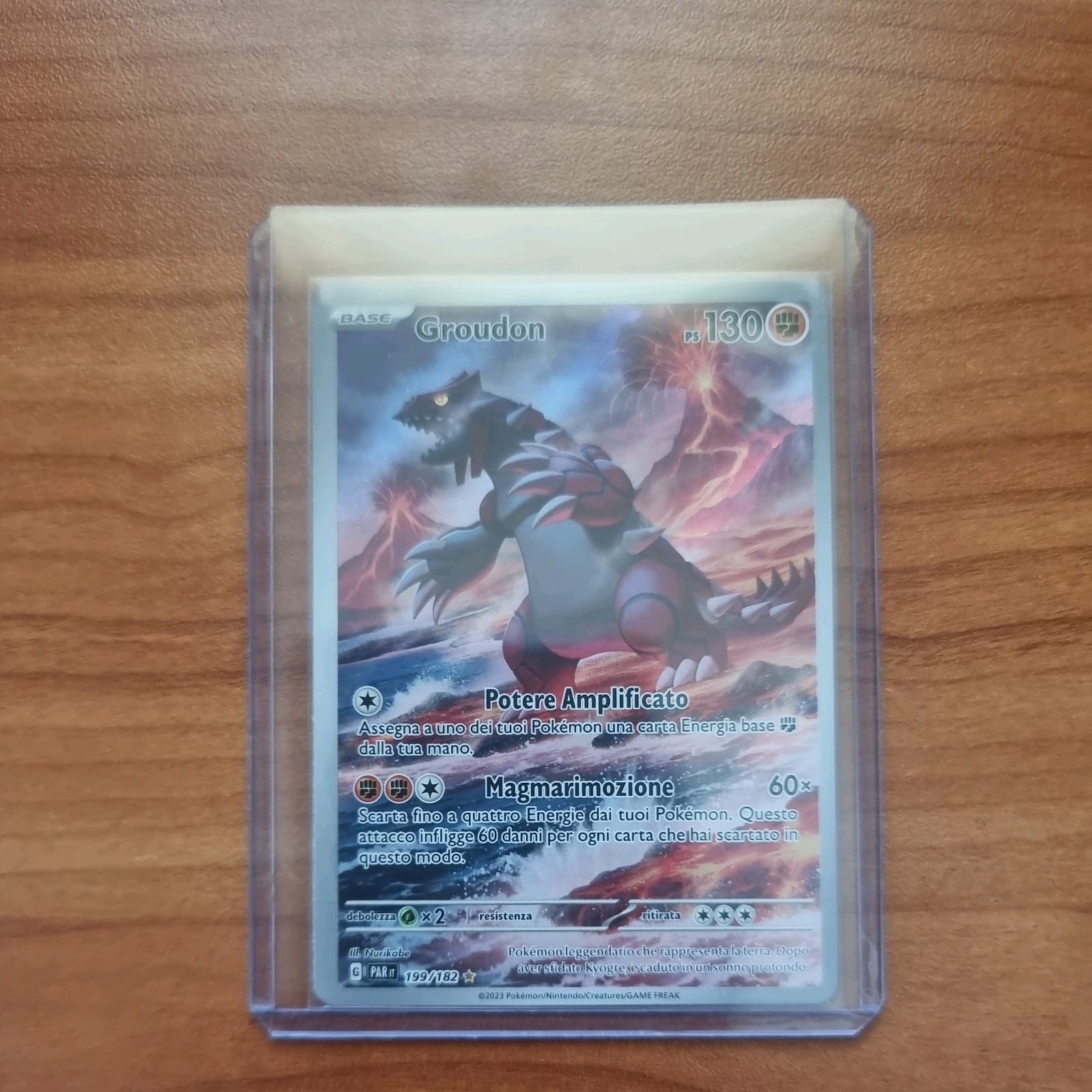 Carta Pokemon GROUDON AR ILLUSTRAZIONE RARA PAR 199/182 PARADOSSO TEMPORALE ITA