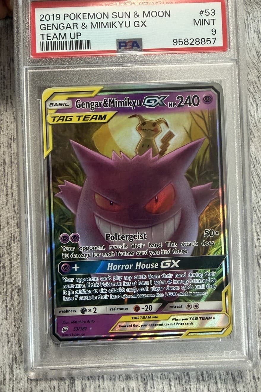 Polemon Gengar & Mimikyu Gx Psa 9. #53/181