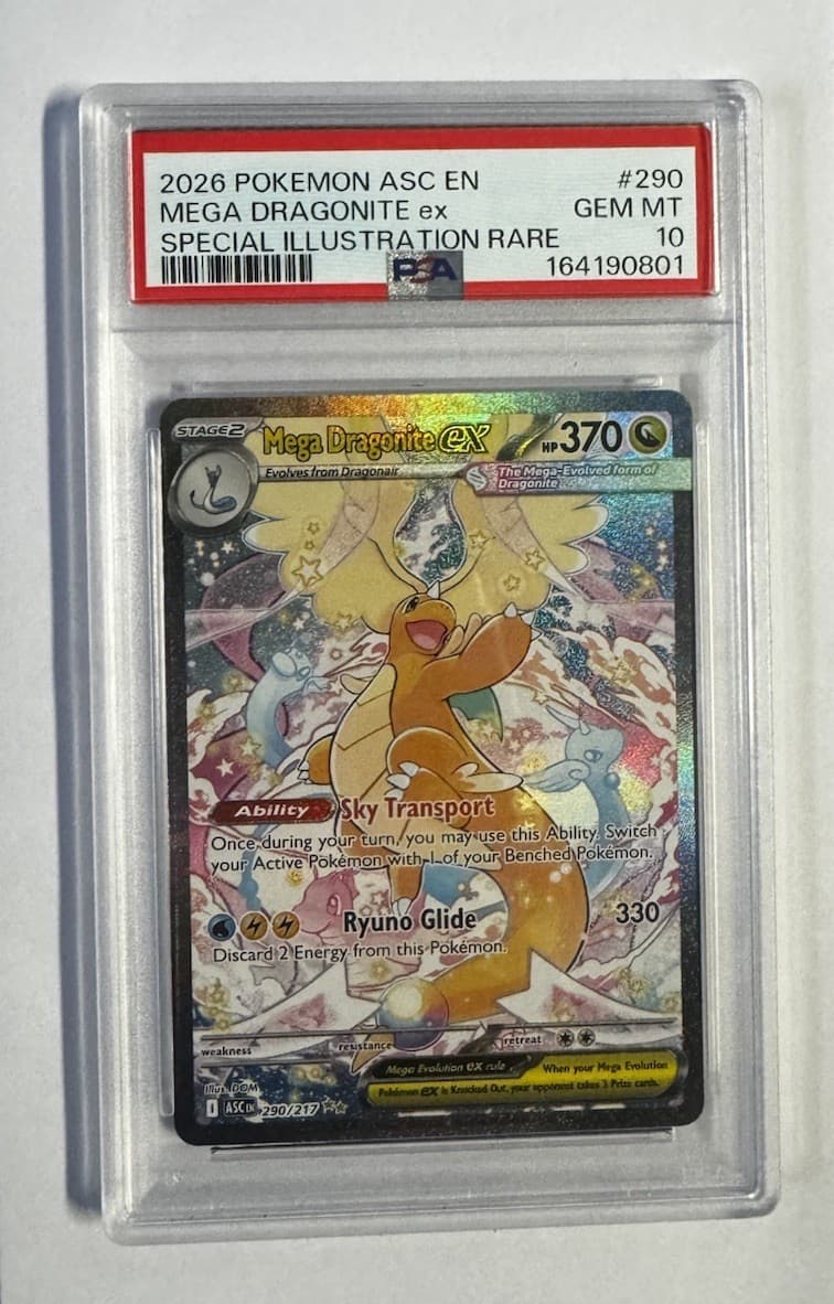 Mega Dragonite Ex 290/217 Me: Ascended Heroes Holo PSA 10 Gem Mint