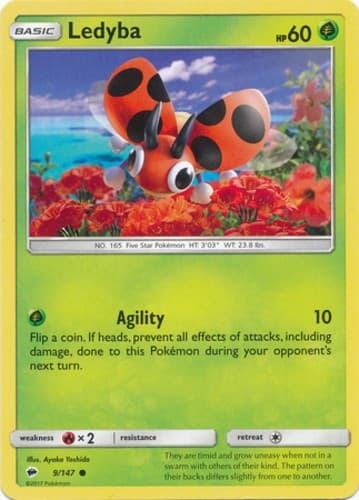 Ledyba - 9/147 - Common (Near Mint) Burning Shadows - Grass Pokémon