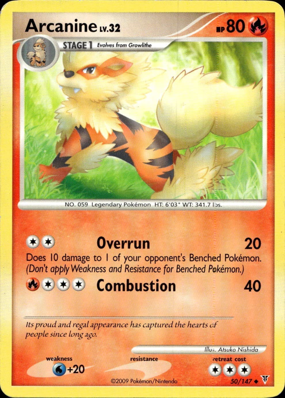 Arcanine 50/147 Uncommon Supreme Victors Pokemon Moderately Played