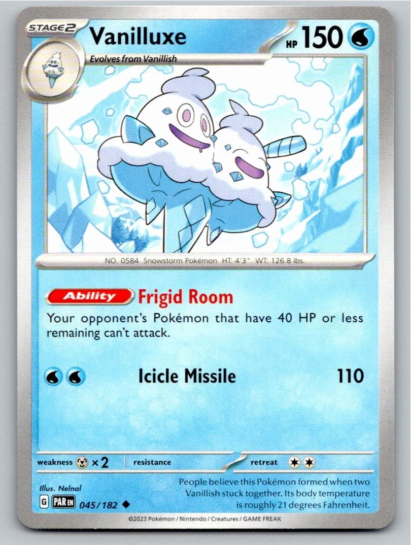 2023 POKEMON VANILLUXE PARADOX RIFT 045/182 UNCOMMON NM A42441 FREE S&H