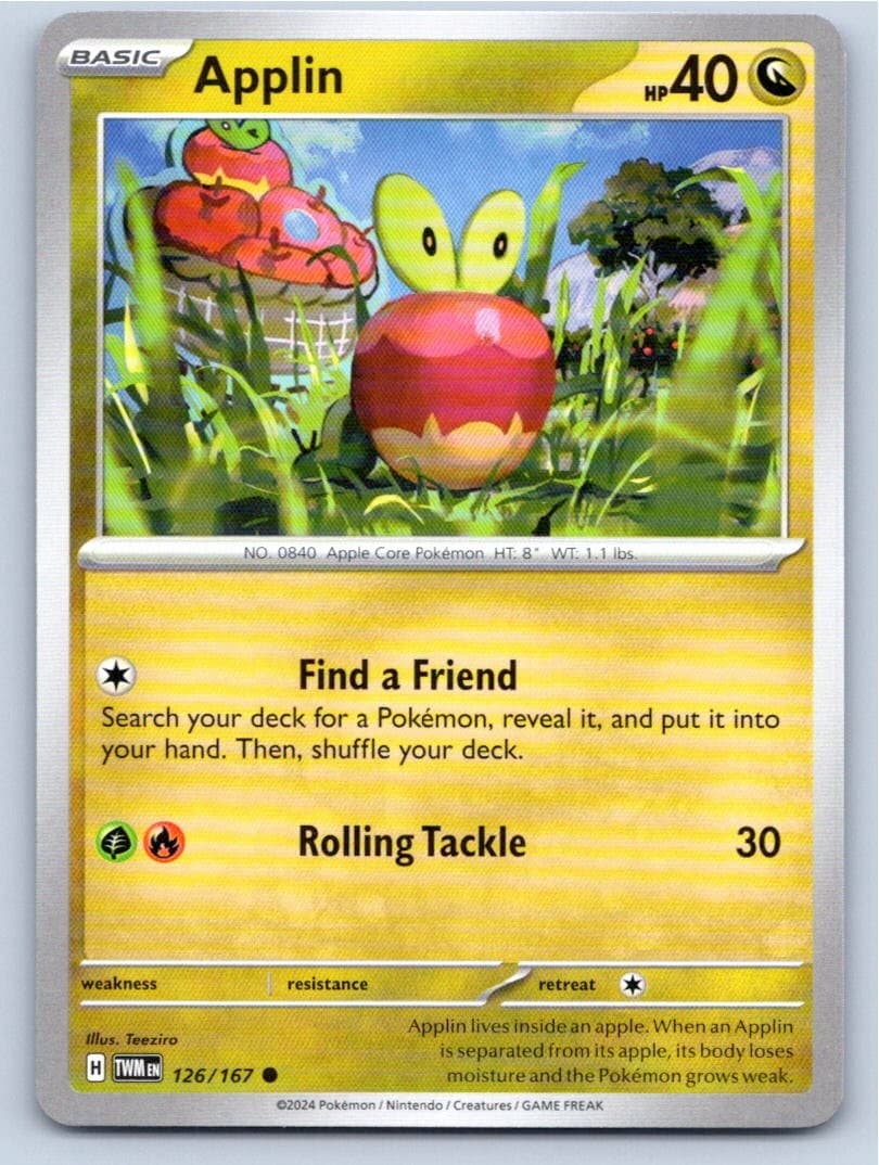 2024 POKEMON APPLIN TWILIGHT MASQUERADE 126/167 COMMON NM A14680 FREE S&H