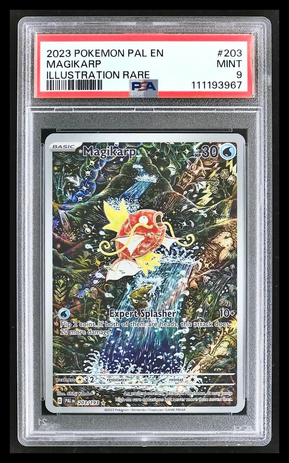 Magikarp 203/193 Illustration Rare Pokemon Paldea Evolved PSA 9