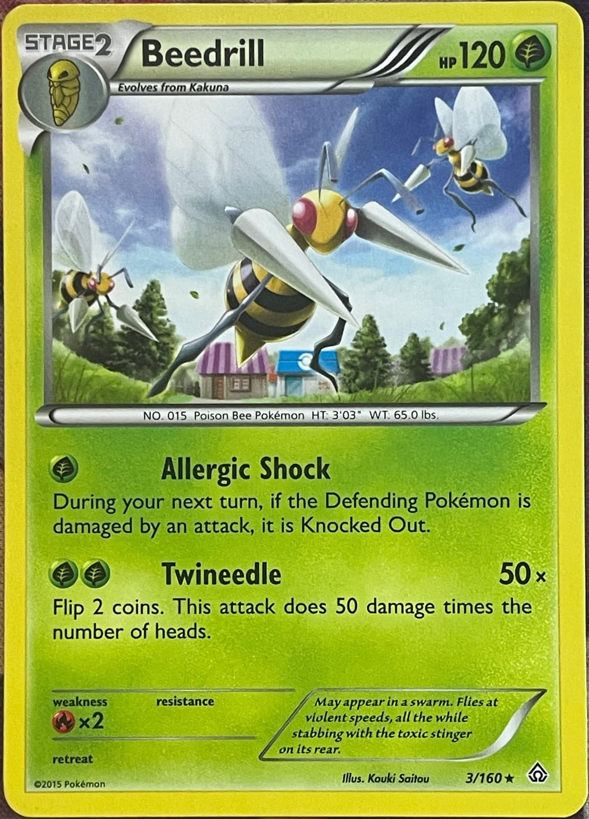 Beedrill Rare - 3/160 - XY Primal Clash Pokemon 2015