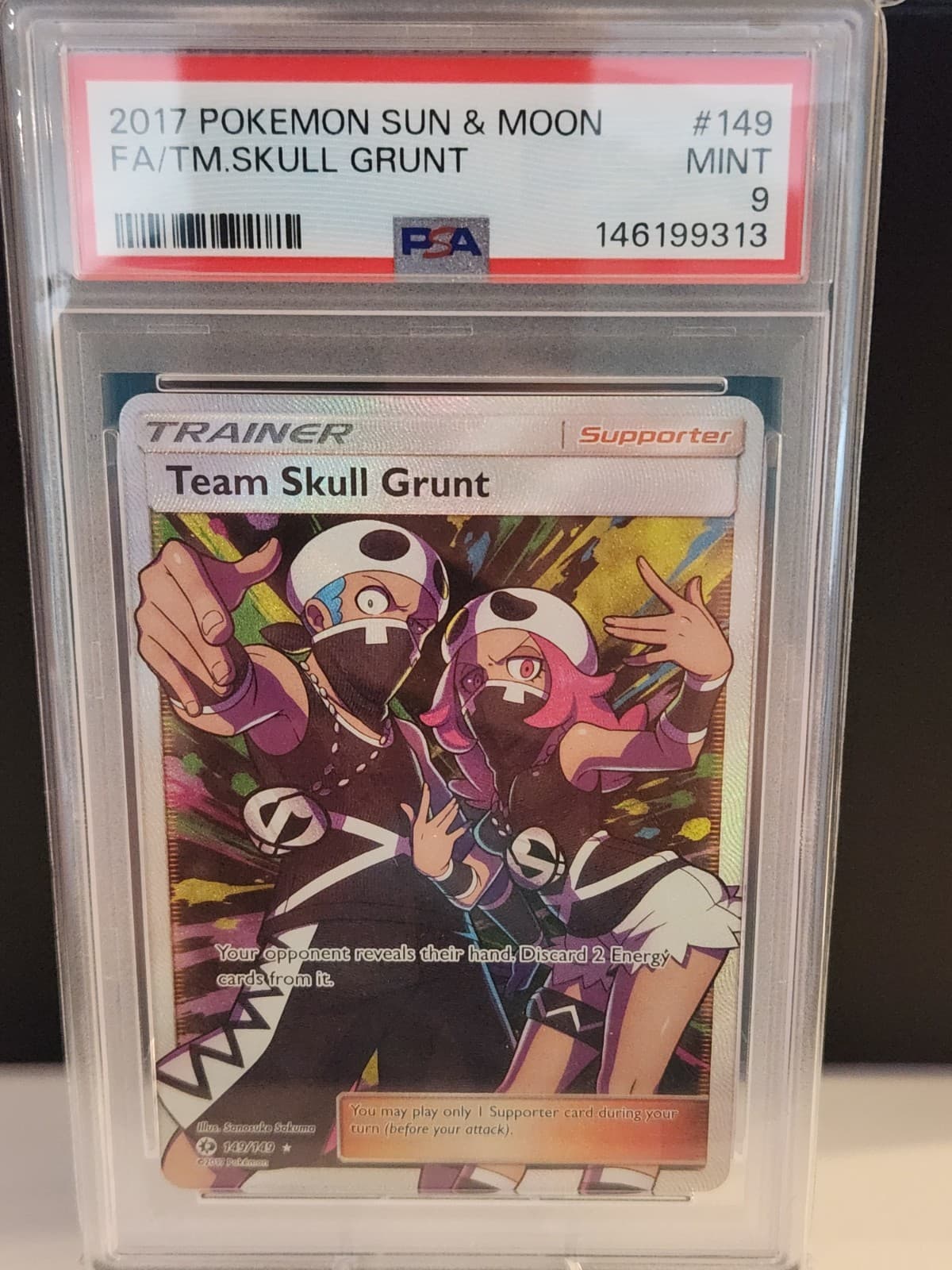 2017 POKEMON SUN & MOON #149 FULL ART/TEAM SKULL GRUNT PSA 9