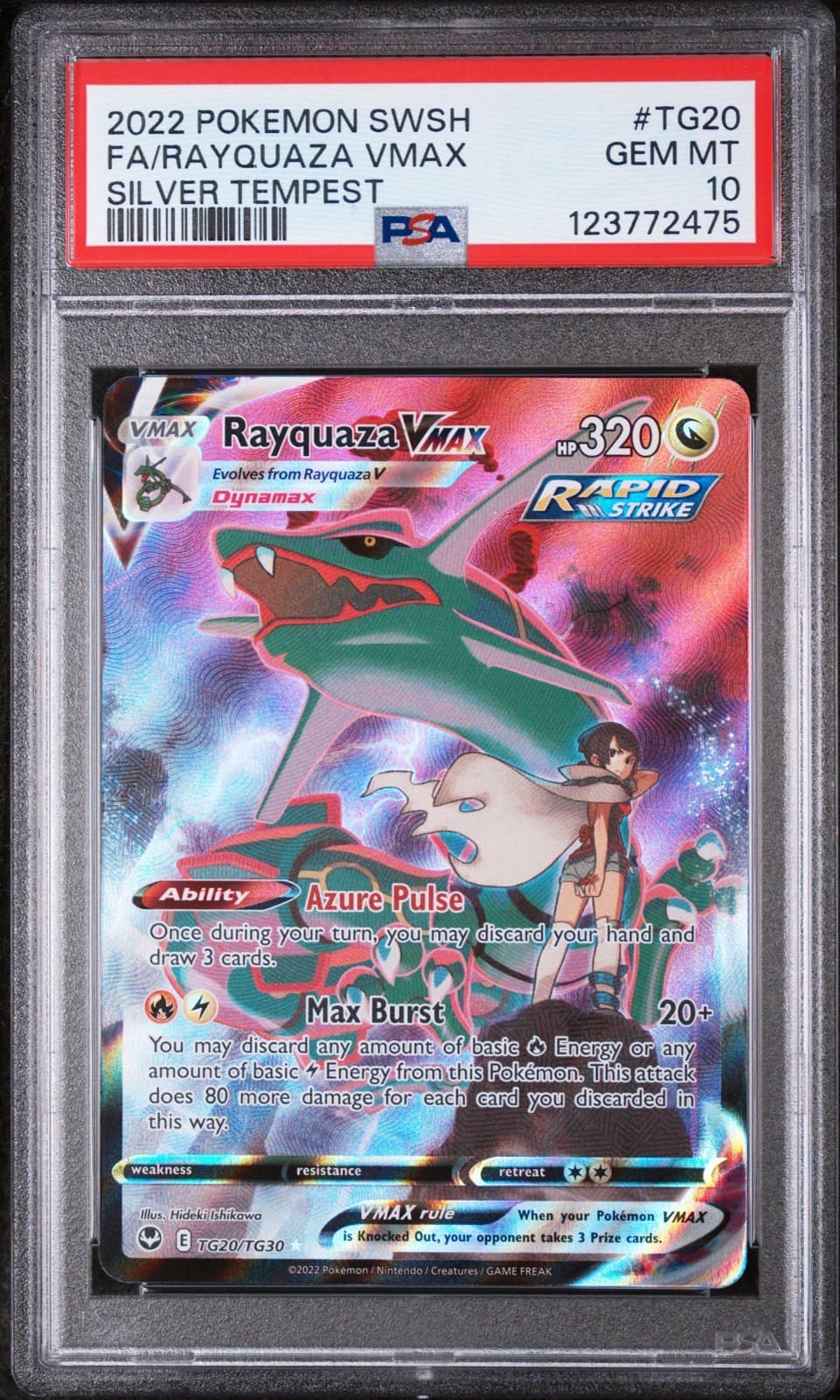 Rayquaza VMAX TG20/TG30 Pokemon Silver Tempest Trainer Gallery PSA 10