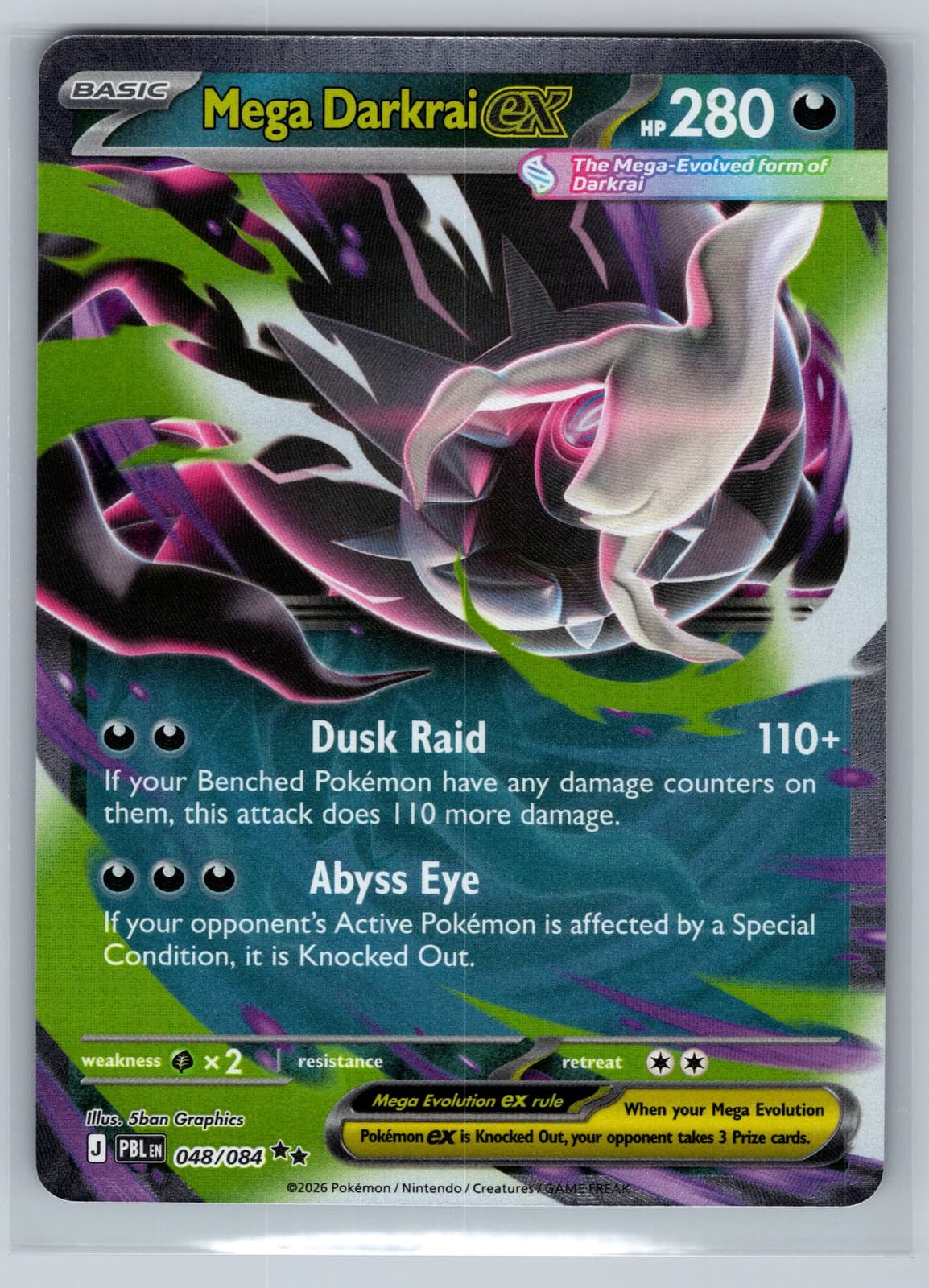 Mega Darkrai EX #48/84 2026 Pitch Black Pokemon TCG