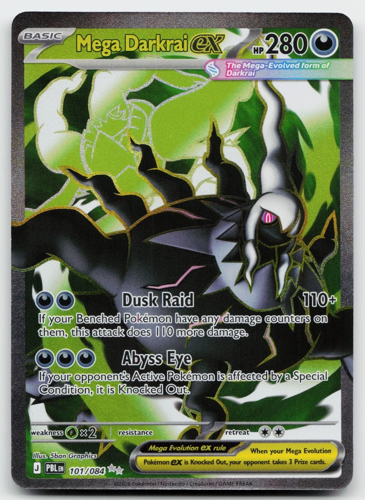 Mega Darkrai ex 101/084 Ultra Rare Pitch Black Pokemon Holo Near Mint