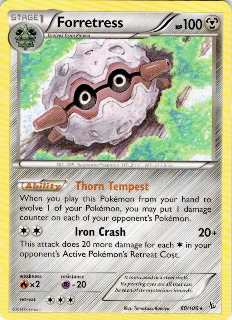 Forretress 60/106 Rare Flashfire Pokemon Lightly Played