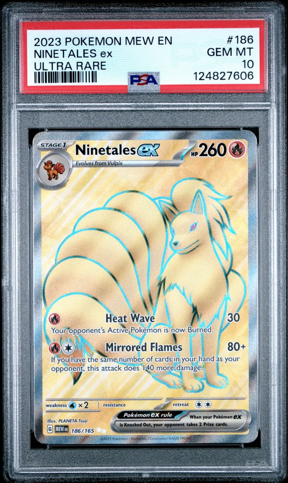 2023 POKEMON MEW EN-151 ULTRA RARE #186 NINETALES EX PSA 10