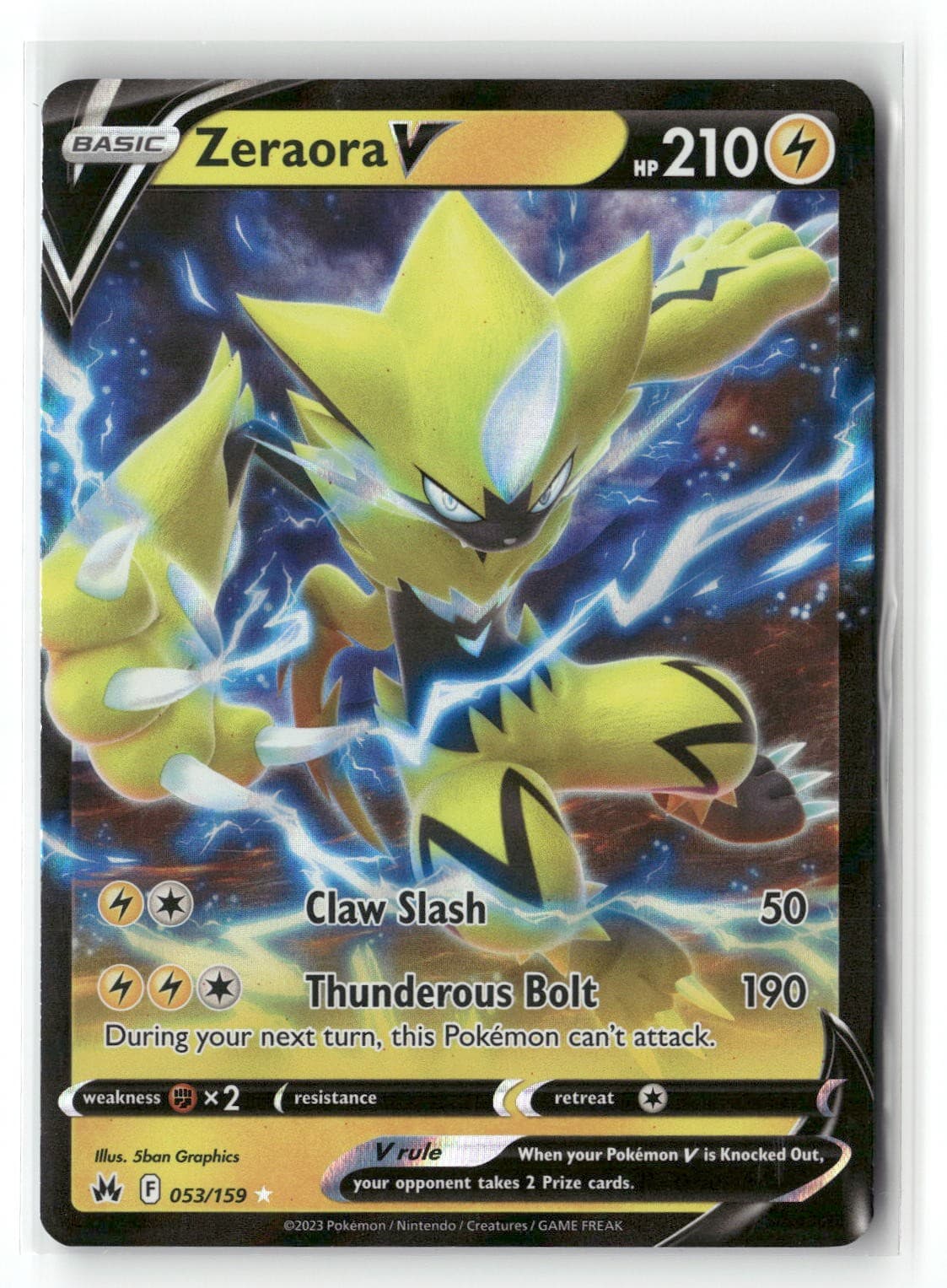 Zeraora V 053/159 Holo Ultra Rare Crown Zenith Pokemon Near Mint