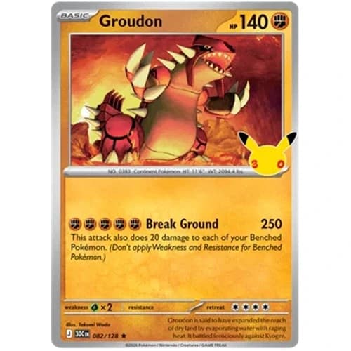 Groudon 082/128 30th Celebration Holo