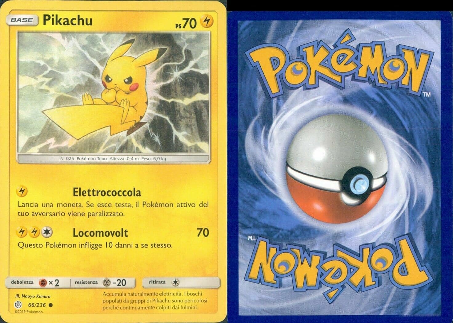 COK R@R@ POKEMON-PIKACHU-66/236-HOLO-NEW-MINT-SET BASE ECLISSI COSMICA