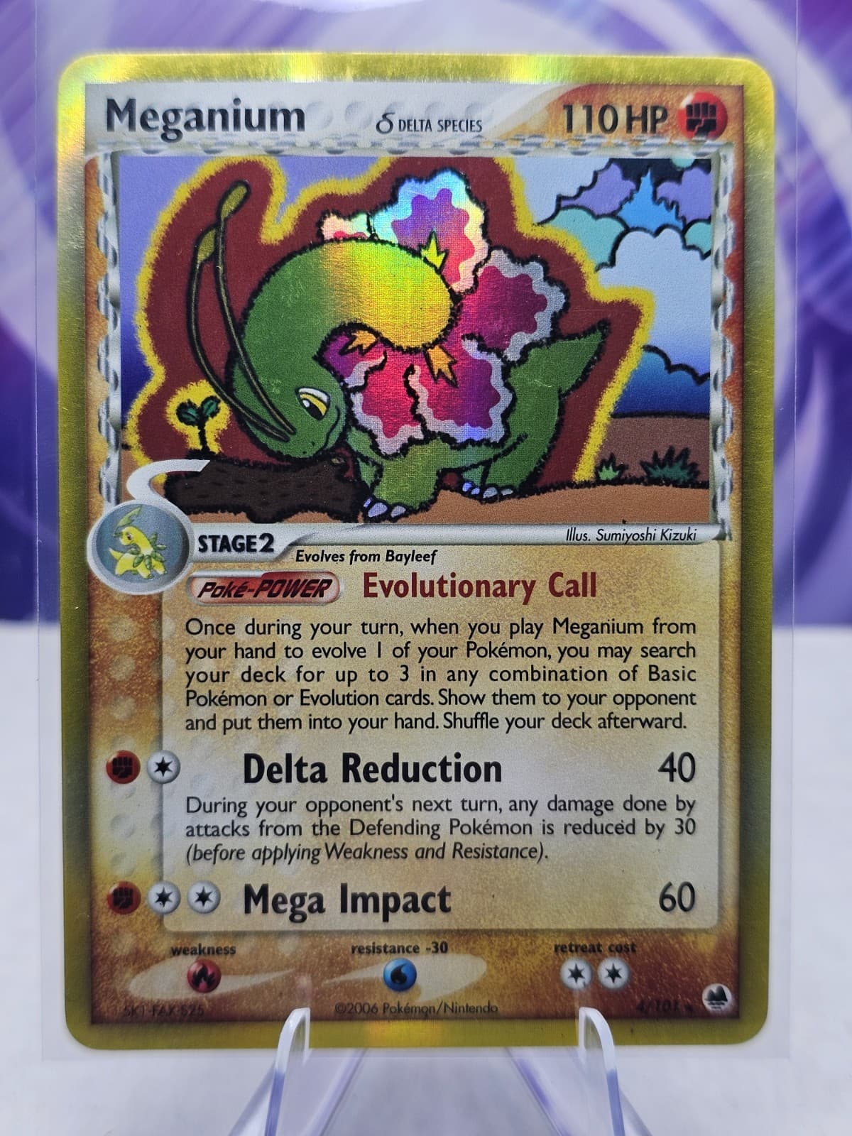 Meganium 4/101 Holo Rare EX Dragon Frontiers 2006 Pokemon TCG MP