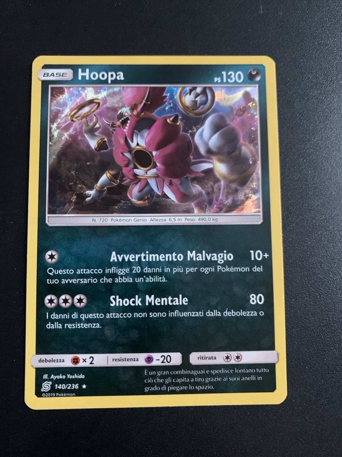 Hoopa Holo Carta 140/236 Italiano Pokemon Sintonia Mentale Ita Rara