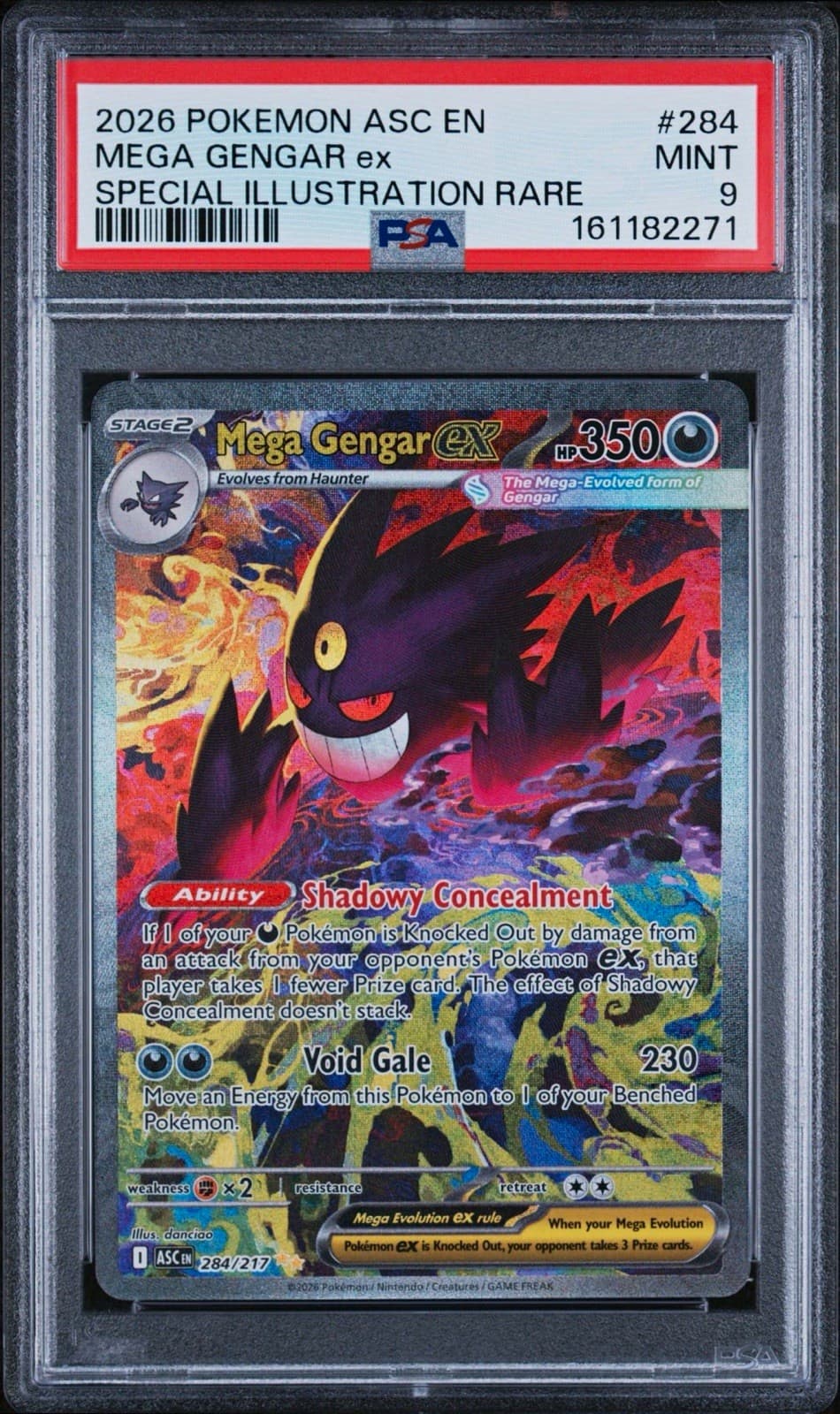 Pokemon Mega Gengar ex 284/217 Ascended Heroes SIR Holo ENG 2026 PSA 9