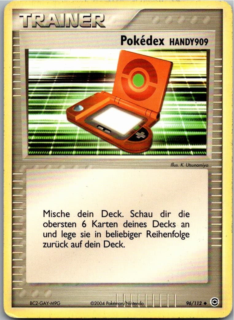 Pokémon Pokédex Handy 909 96/112 EX Feuerrot & Blattgrün 2004 Deutsch