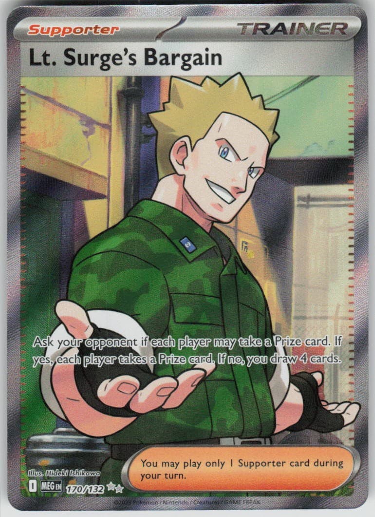 Pokemon Lt. Surge's Bargain 170/132 Mega Evolution Holofoil Ultra Rare NM