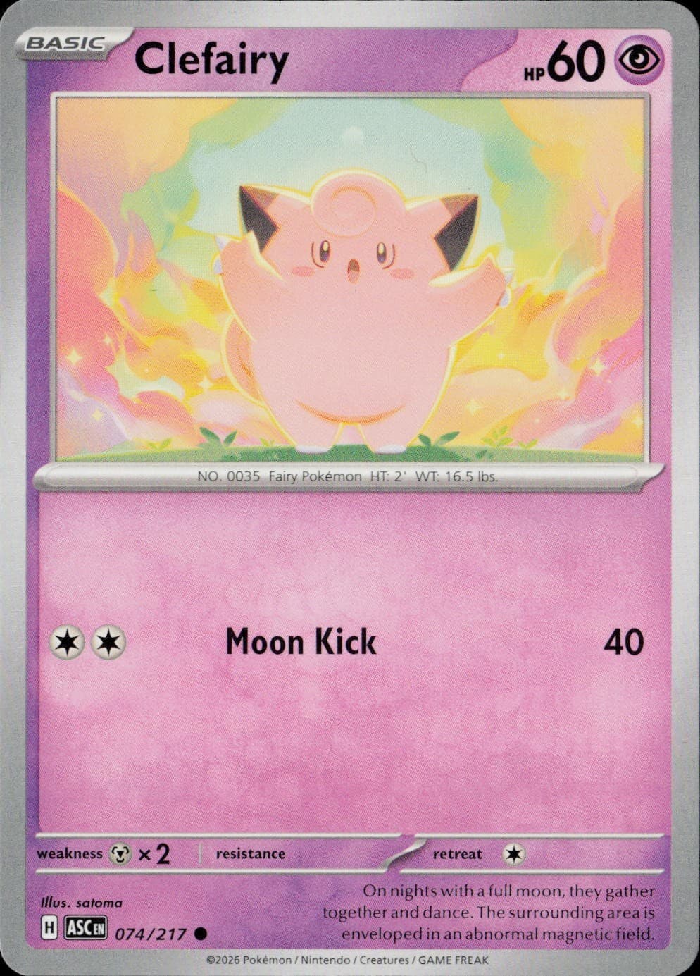 Clefairy ASC Sv: Ascended Heroes #74/217 Common NM