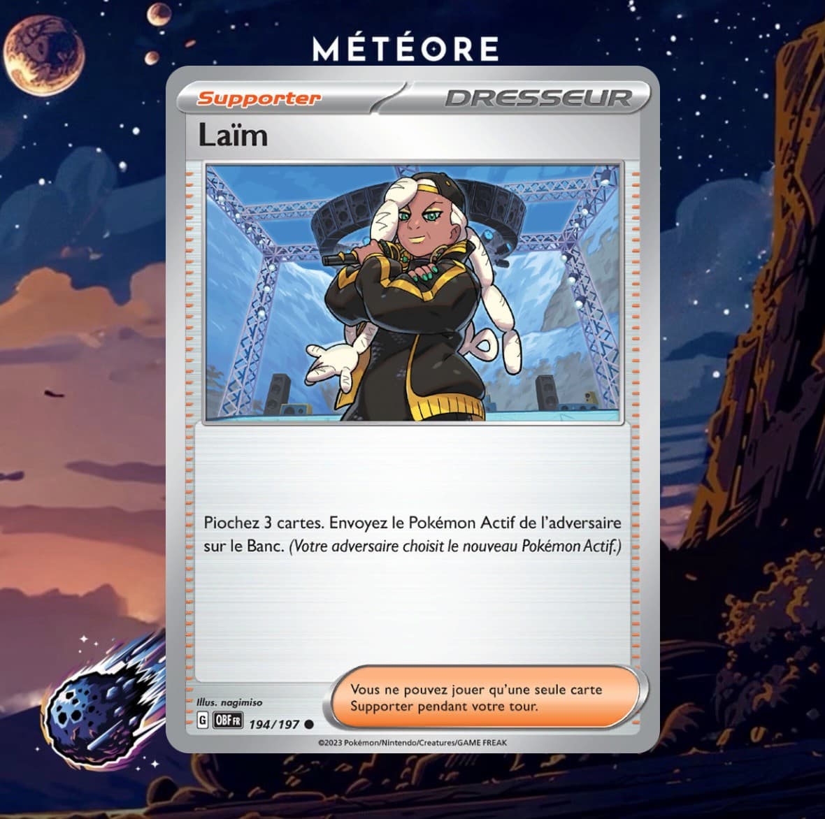 Carte Pokémon Laïm 194/197 Flammes Obsidiennes Français