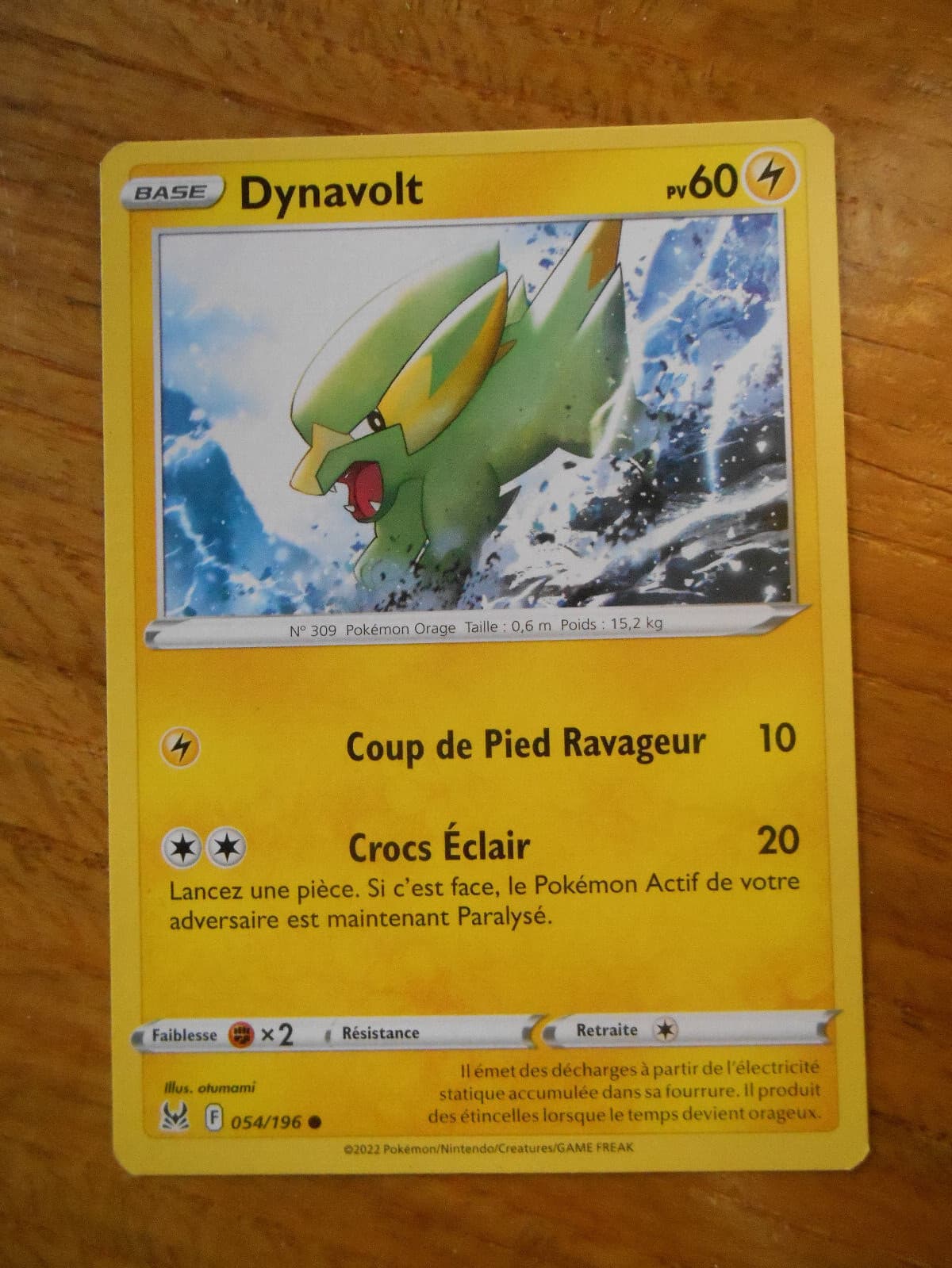 Carte Pokémon Dynavolt 60 PV 054/196 (54/196) Origine perdue
