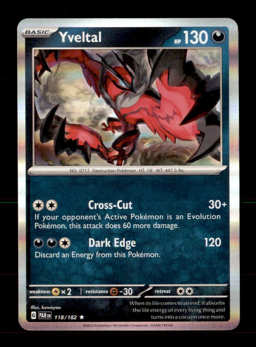 Yveltal 118/182 Rare Paradox Rift Pokemon Holo Near Mint