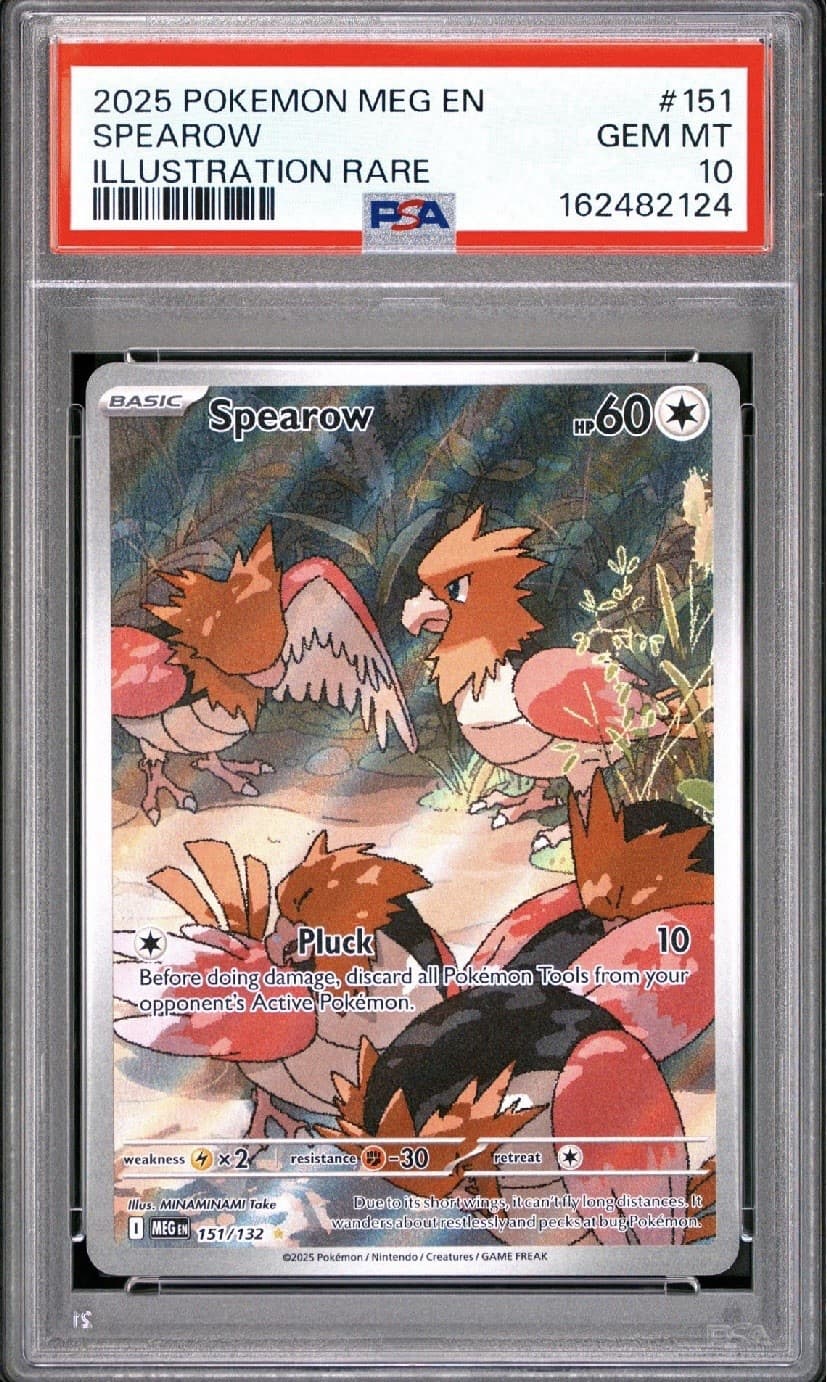 2025 Pokemon Mega Evolution Spearow 151/132 Illustration PSA 10