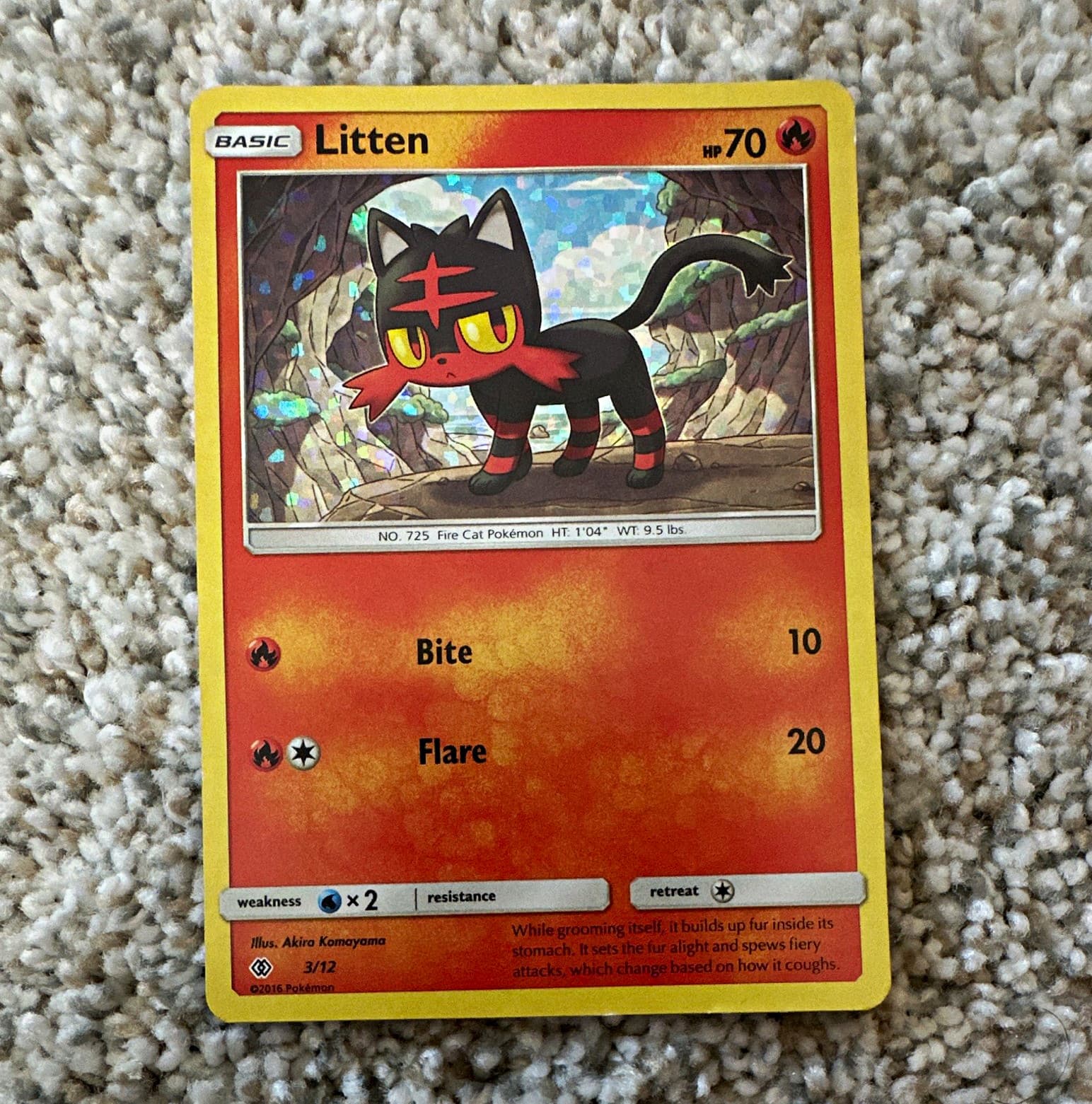 The Pokémon Company Litten 003/012 McDonald's 2017 Promo Holo ENG 70 HP 2016