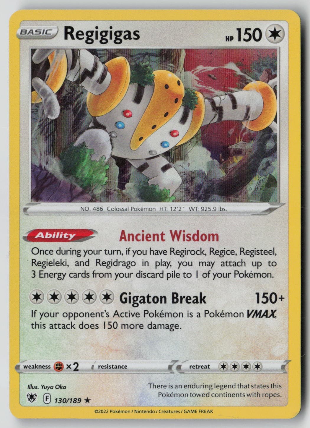 Regigigas 130/189 Holo Rare Astral Radiance Pokemon LP