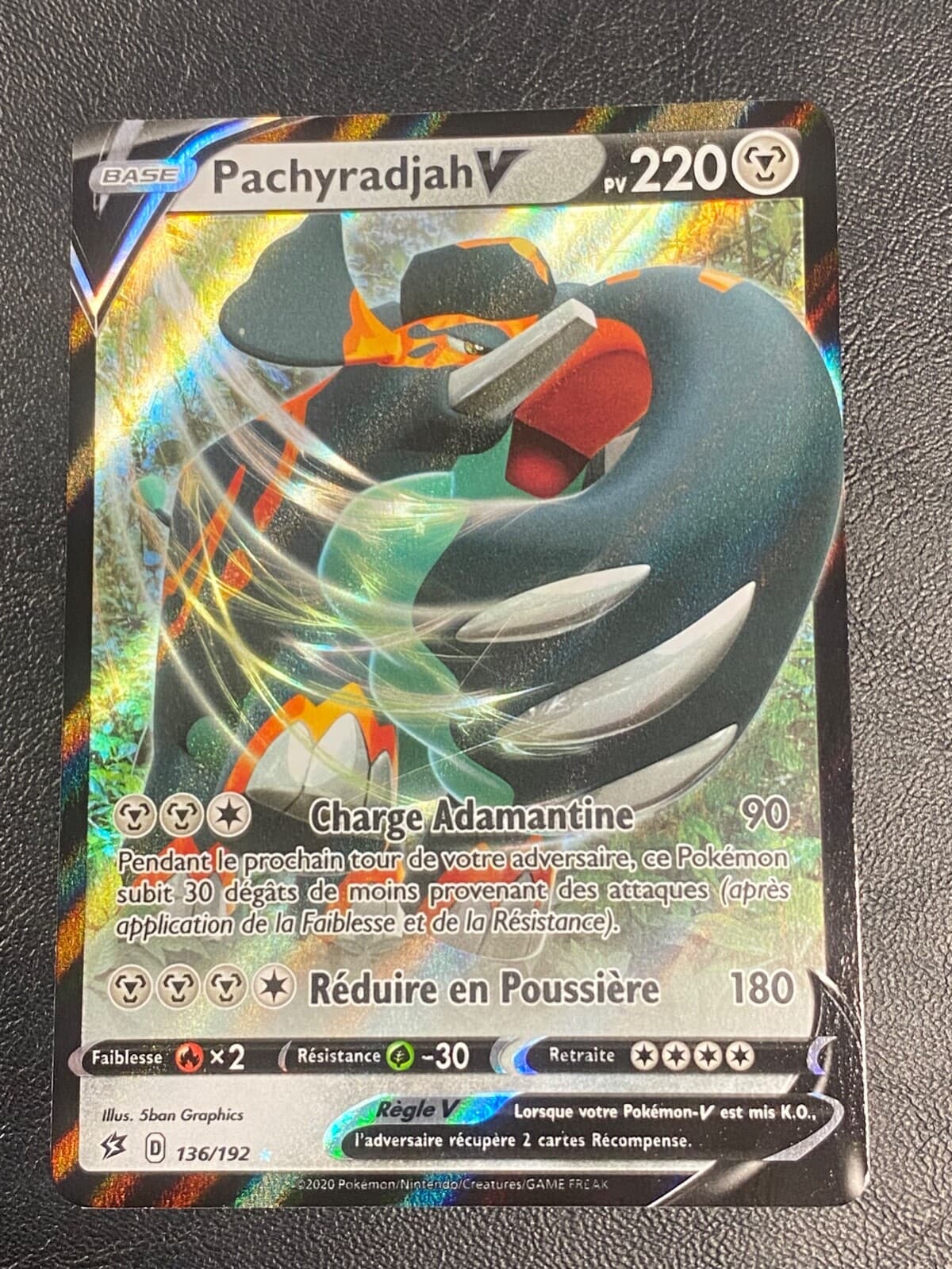 CARTE POKEMON PACHYRADJAH V 136/192 ULTRA RARE EB CLASH DES REBELLES - NM+