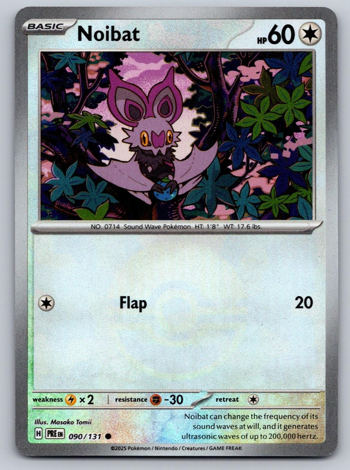 Noibat (Poke Ball Pattern) 090/131 Holo Common Prismatic Evolutions Pokemon NM