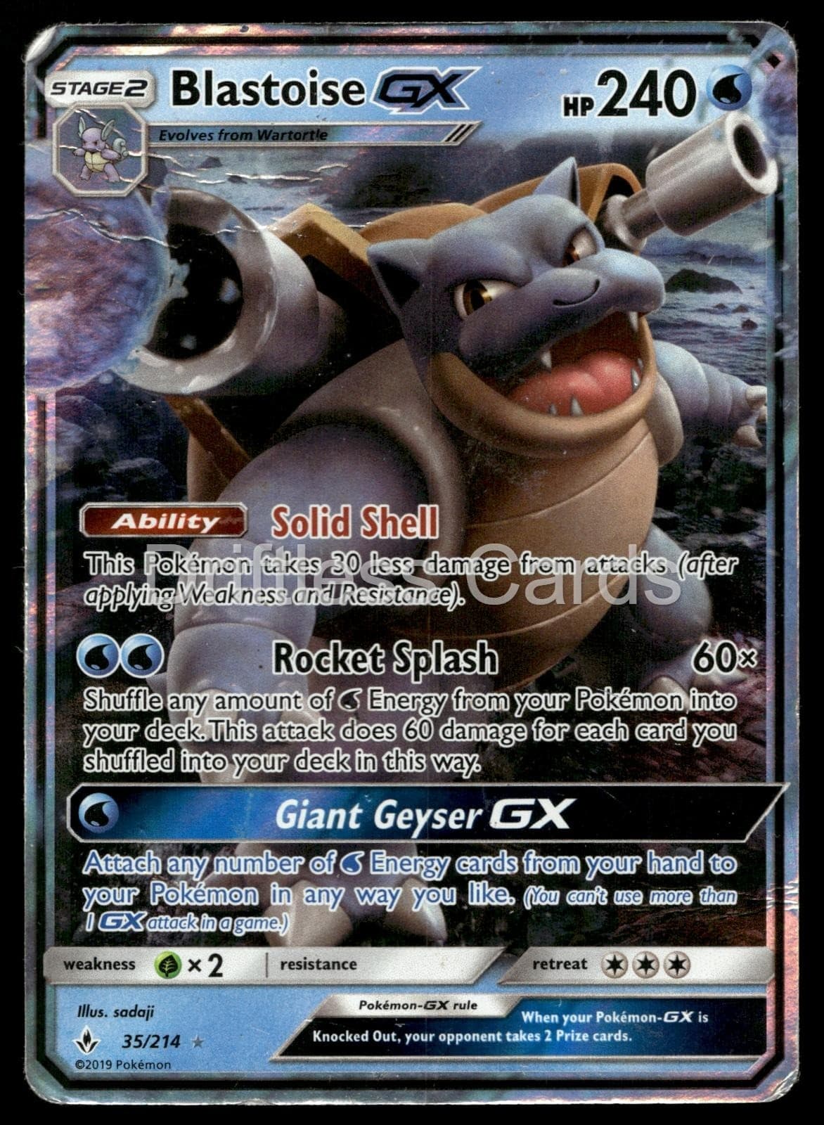 Blastoise GX 35/214 Holo GX Rare Unbroken Bonds Pokemon MP