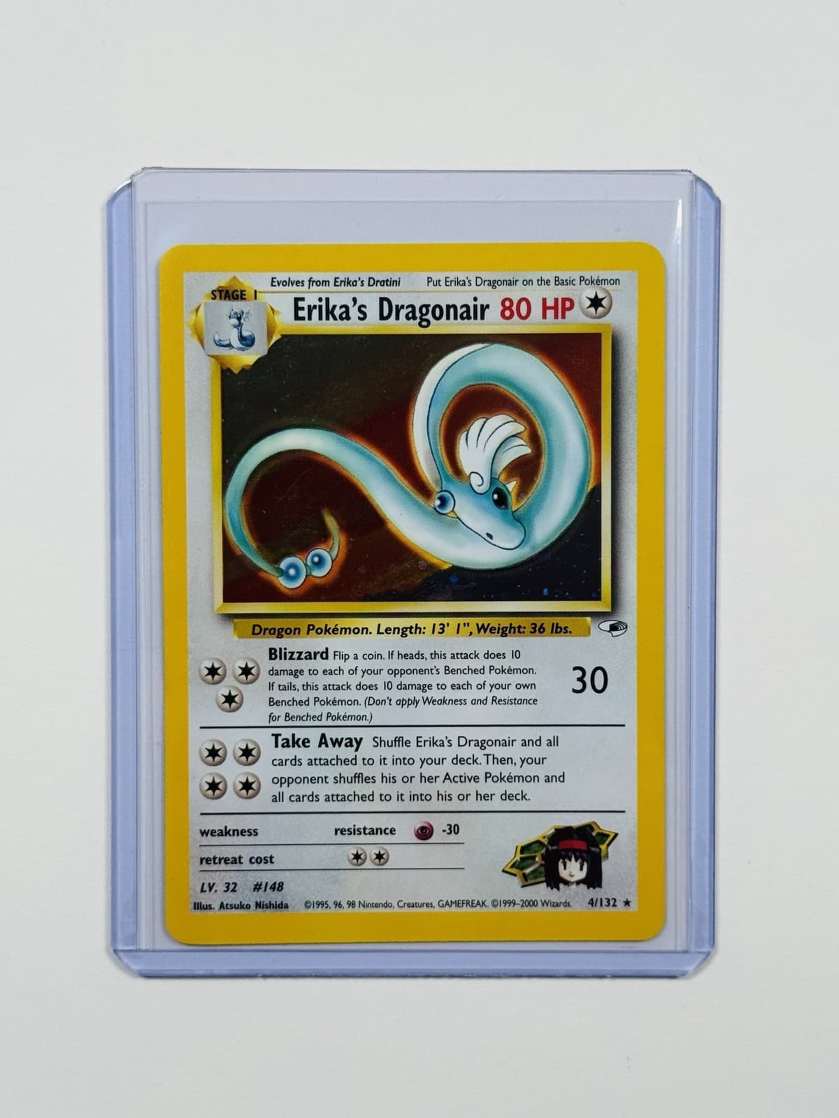 2000 POKEMON GYM HEROES 4/132 ERIKA'S DRAGONAIR HOLO LP