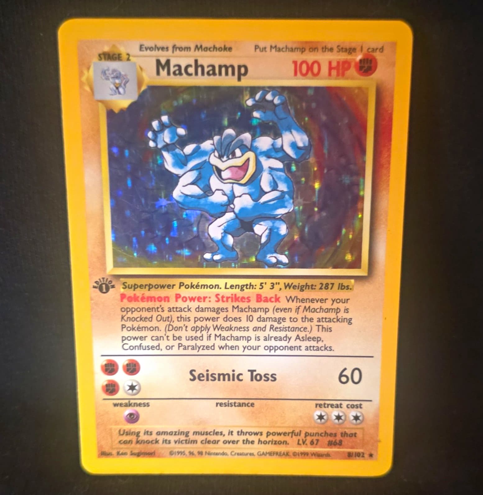 Wizards of the Coast Pokemon TCG Machamp 8/102 Base Set Holo Rare 100 HP