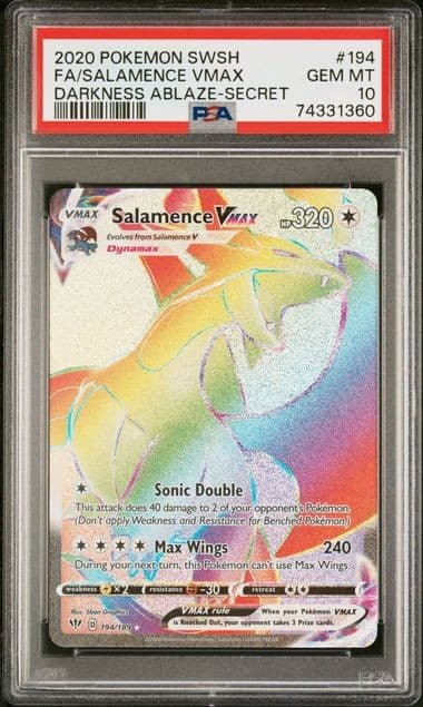 2020 Pokemon Darkness Ablaze Salamence VMAX Secret #194 PSA 10